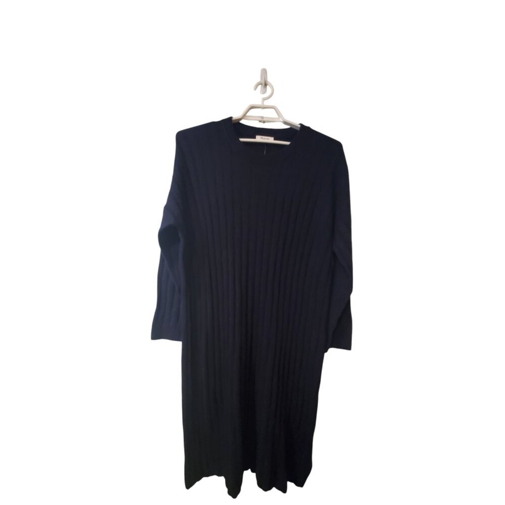 Madewell nwt Re(sourced) ribbed midi sweater dress XXL Dark Indigo wool alpaca